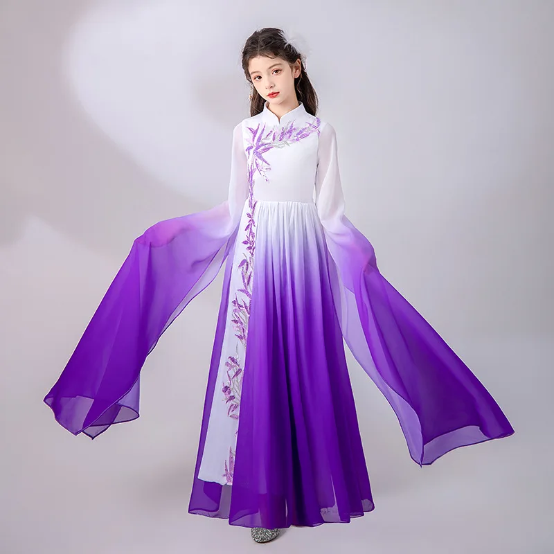 Vintage Hanfu Jurk Meisjes Oude Chinese Traditionele Dans Kids Fee Optreden Jurk Kostuum Verjaardag Meisjes Feest Cosplay