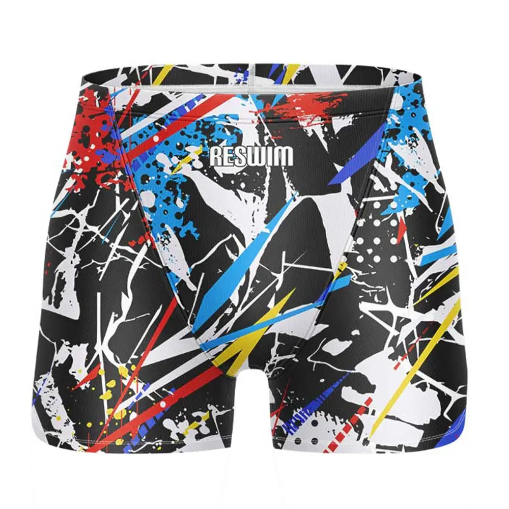 2026 Men's Pro Swim Jammer Athletic Practice Knee-Length Swimsuit Shorts Beach Tights Swimwear Quick Dry Sufing Swimming Trunks
