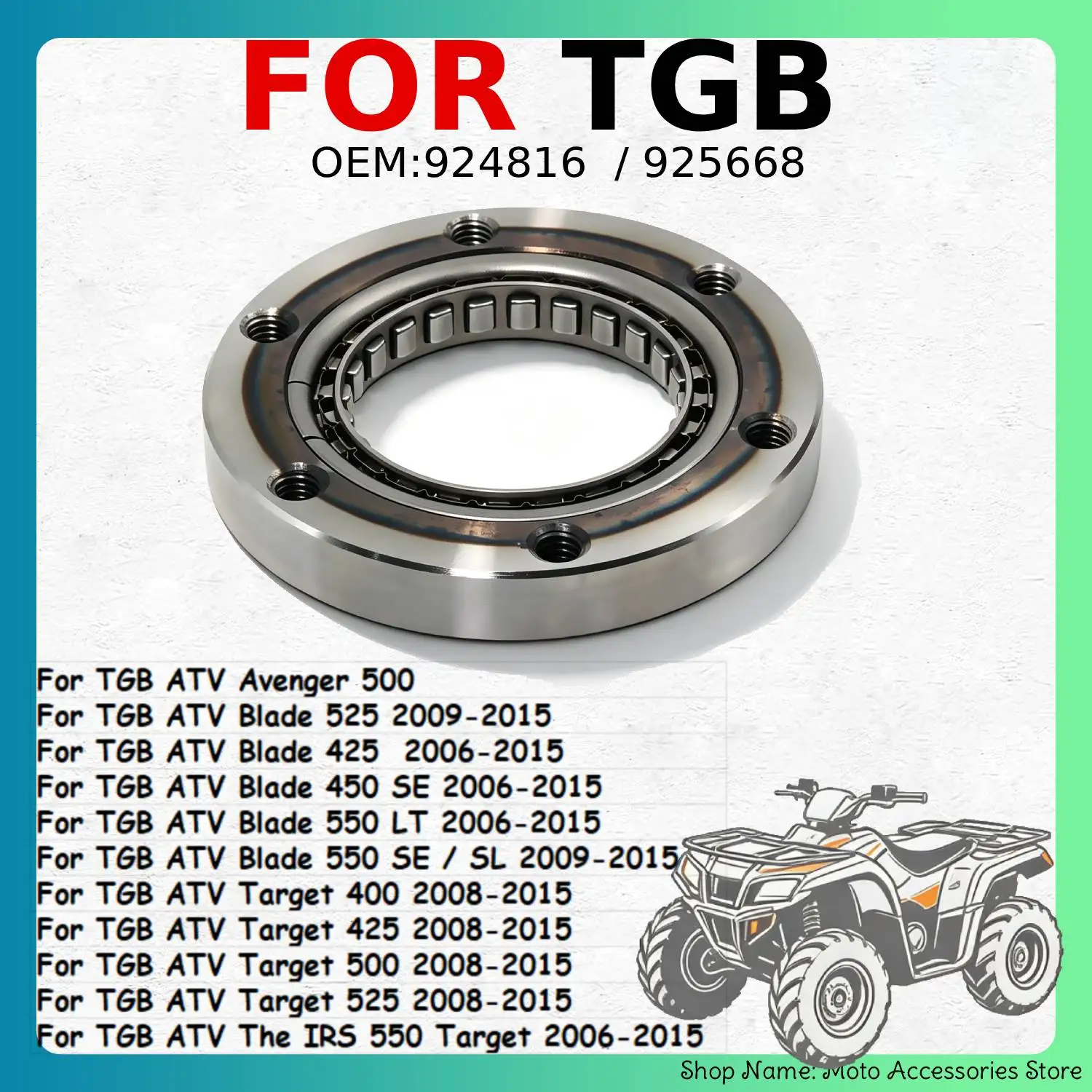 Starter Clutch One Way Bearing For TGB ATV Avenger 500 Blade 525 425 450 SE 550 LT SL Target 400 500 The IRS 924816 925668 Parts