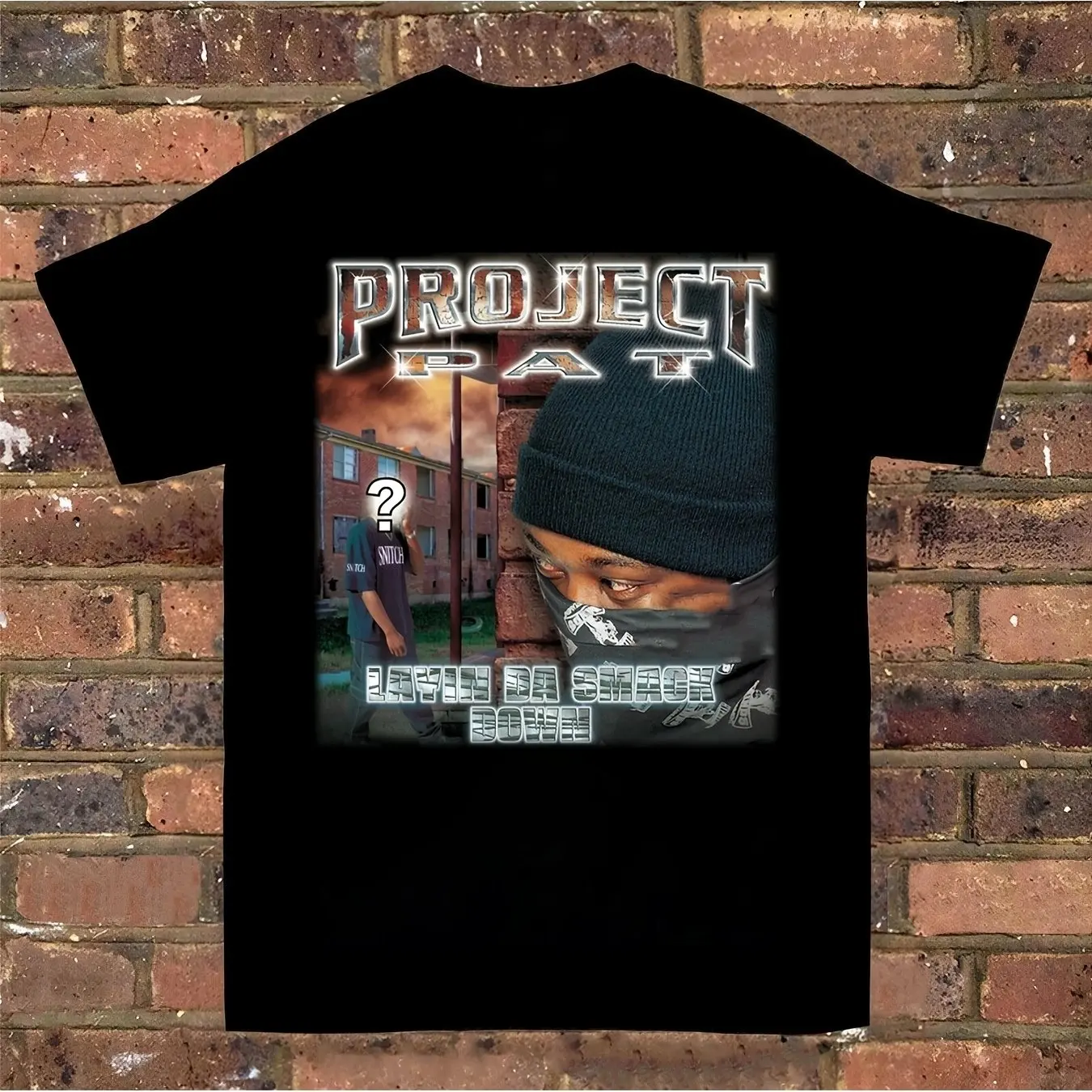 Men's Project Pat Poster T-Shirt – Vintage Loose-Fit Crew Neck Short-Sleeve Tee Pure Cotton Casual Loose-Fit T-Shirt