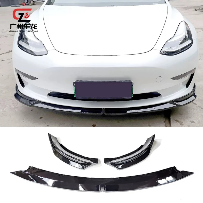 For Model 3 2019-2022 Front Lip Side Shutter Spoiler PP Material High Quality Factory Outlet