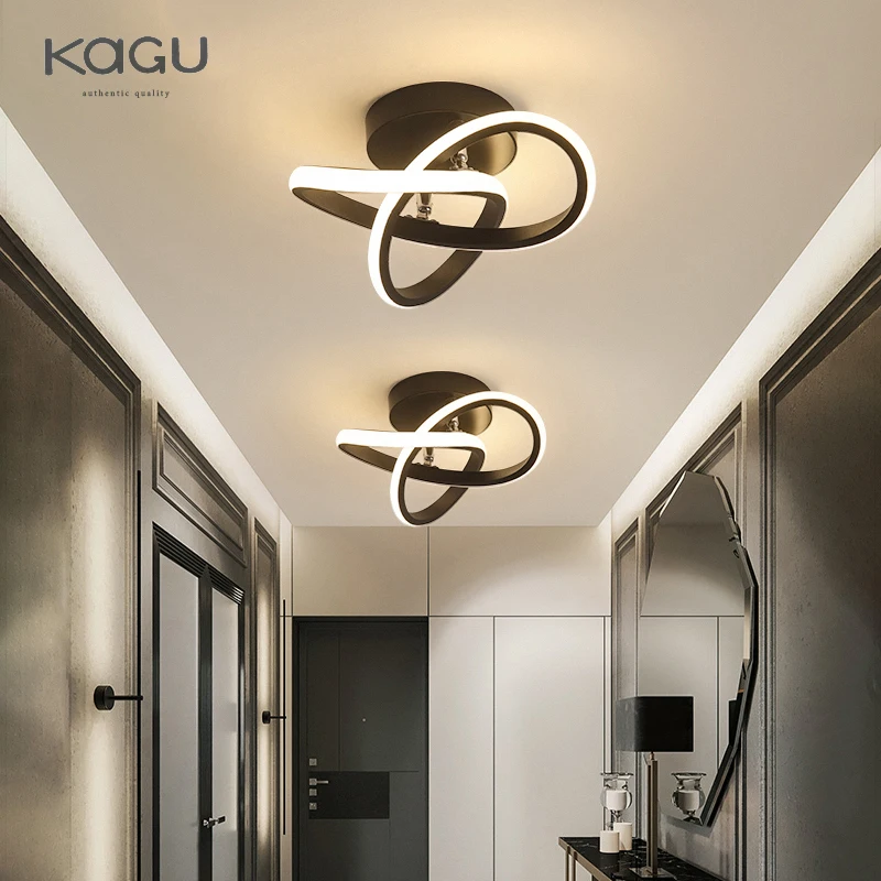 Kagu โคมไฟติดเพดาน LED ทางเดินที่ทันสมัยสำหรับบันไดทางเข้าระเบียงแสงในร่มสไตล์มินิมอลติดตั้งในครัว