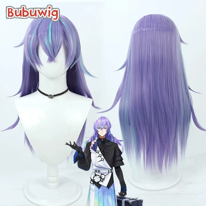 

Bubuwig Synthetic Hair Hoshirube Sho Cosplay Wigs Virtual YouTuber Hoshirube Sho 70cm Light Purple Mixed Blue Wig Heat Resistant