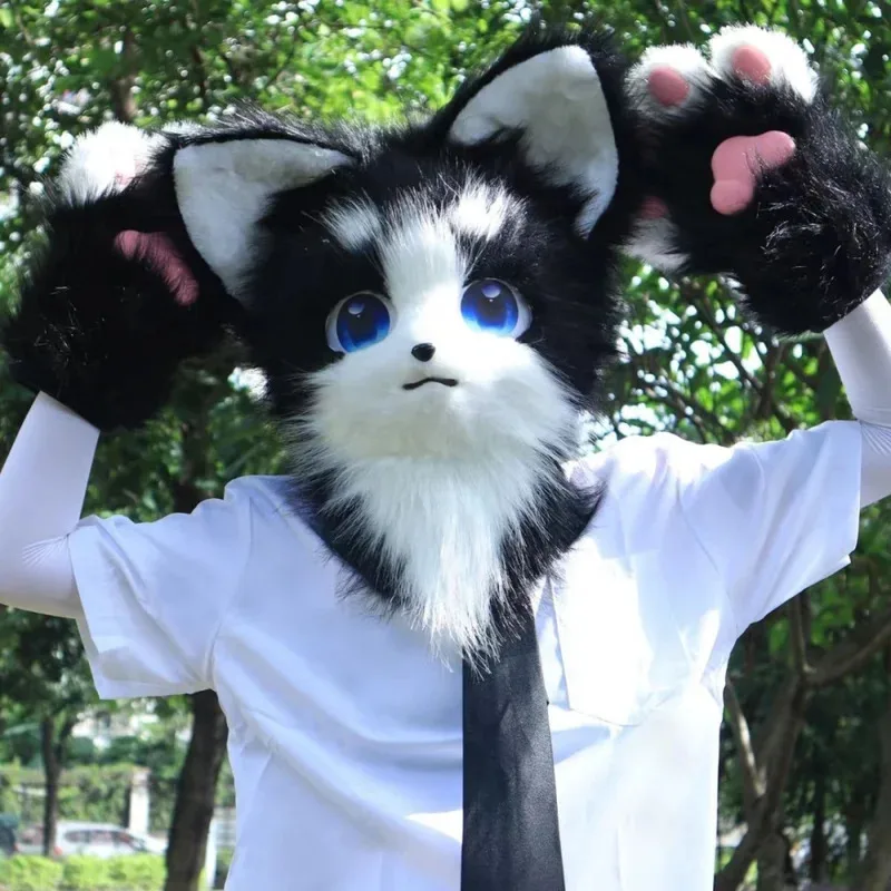 

New Kig Kigurumi Headset Furry Fursuit Cosplay Costume Animal Furry Mask Head Base Paw Comiket Cosplay Costumes