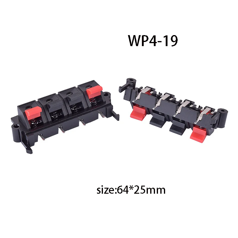 1PC WP 4P Speaker Audio LED Aging Test Wire Clip Wiring Terminal Double Spring Clip Quick Clip Lamp Decoration Detection Clip