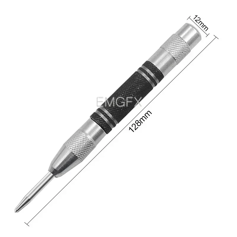 Automatic Center Punch Kerner Positioning Spring Adjustable Marker Punch General Woodworking Glass Press Dent Metal Drill 128mm