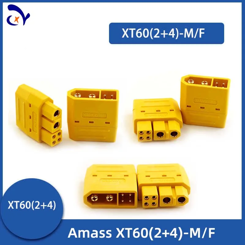 1PCS XT60(2+4) Plug with Signal pin with sheath welded wire authentic model fittings