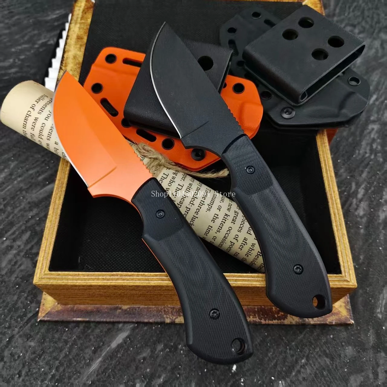 

EDC Camping Essential Hiking Fishing Practical Knives Compact 8Cr13Mov Outdoor Straight Knife Wilderness Adventure Rescue Tools