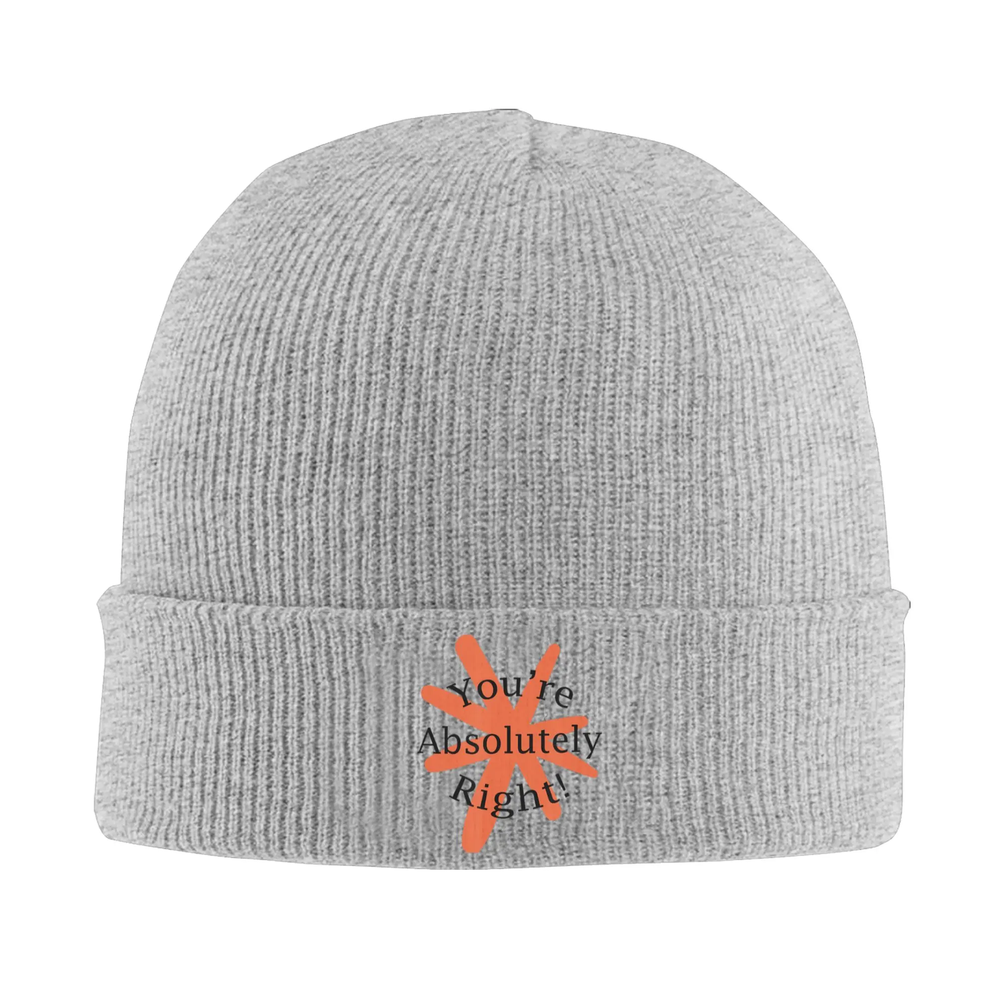 Unisex Rib Knit Cuffed Beanie Claude Code You're Absolutely Right  Merch Winter Skullies Knitted Caps  Bonnet Knit Hat