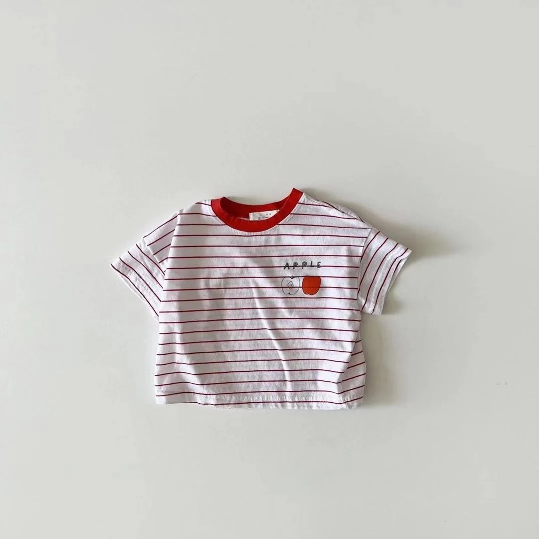 Baby Summer Cotton Striped T Shirt 2024 New Infant Boy Girl Short Sleeve Tops Casual Baby T Shirt Kids Clothes