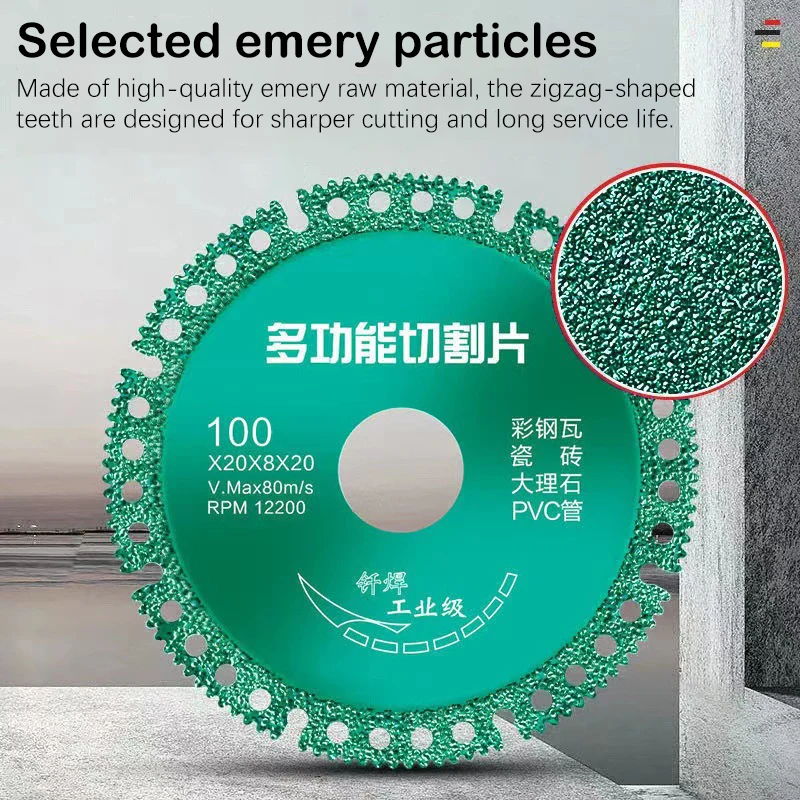 Disco da taglio per vetro per piastrelle in ceramica con lama per sega ultrasottile da 100mm per utensili per smerigliatrice angolare lama per sega da taglio multifunzionale composita