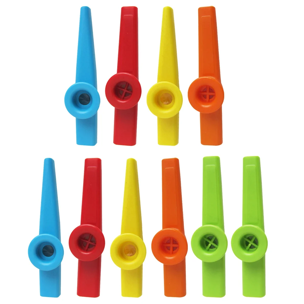 

10 Pcs Kazoo for Kids Ukulele Partner Musical Instruments Toys Colorful Flute Plastic Kazoos Harmonica Performance