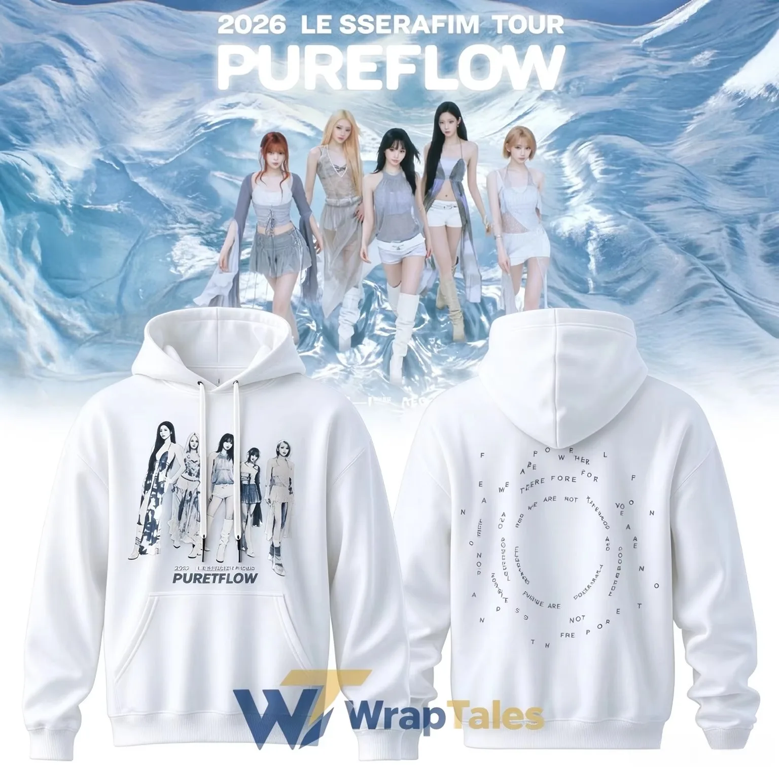2026 Aesthetic Water Art Graphic Hoodie Portrait & Circle Letter Print Pullover For Men Women