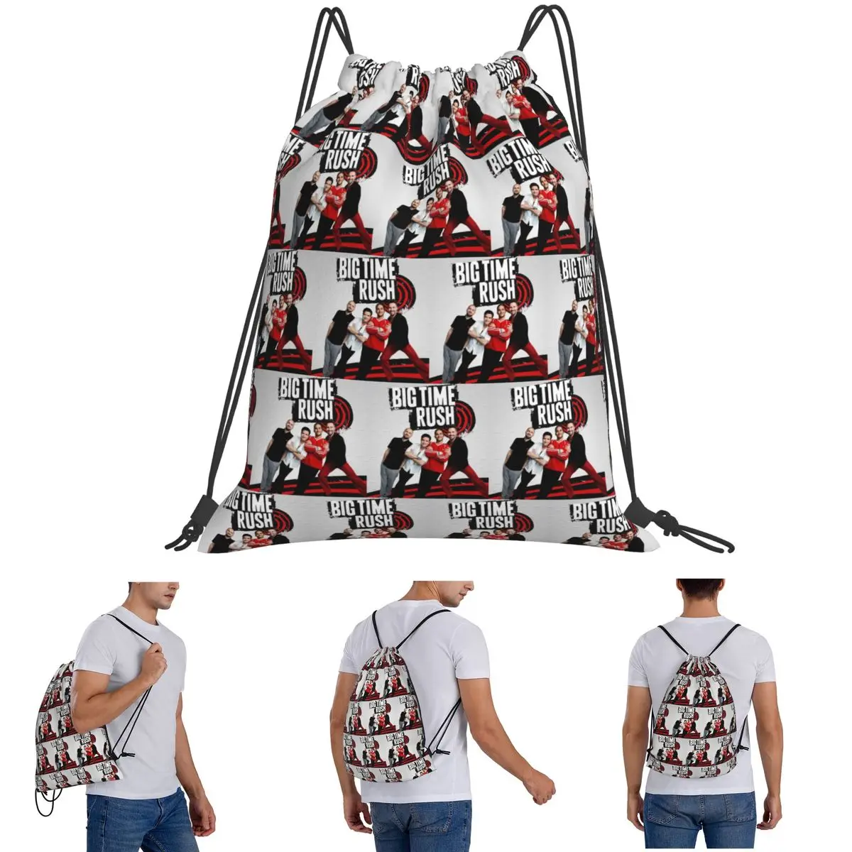 حقائب ظهر للموسيقى من Big Time Rush BTR Band كاجوال محمولة برباط وحقيبة أحذية وحقائب كتب لطلاب السفر