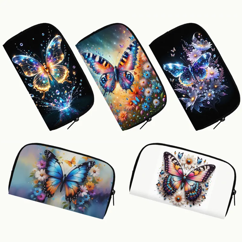

Colorful Butterfly Print Women Purse Insect Flower Ladies Credit Card Phone Holder Coin Money Bags Long Wallet Gift