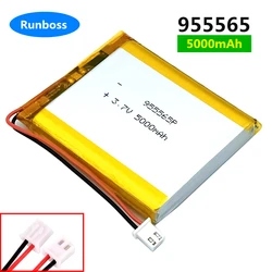 955465 955565 3.7V 5000mAh akumulator litowo-polimerowy Li-Po do banku zasilania tabletu ogrzewacze do rąk GPS PH 2.54mm 2pin wtyczka