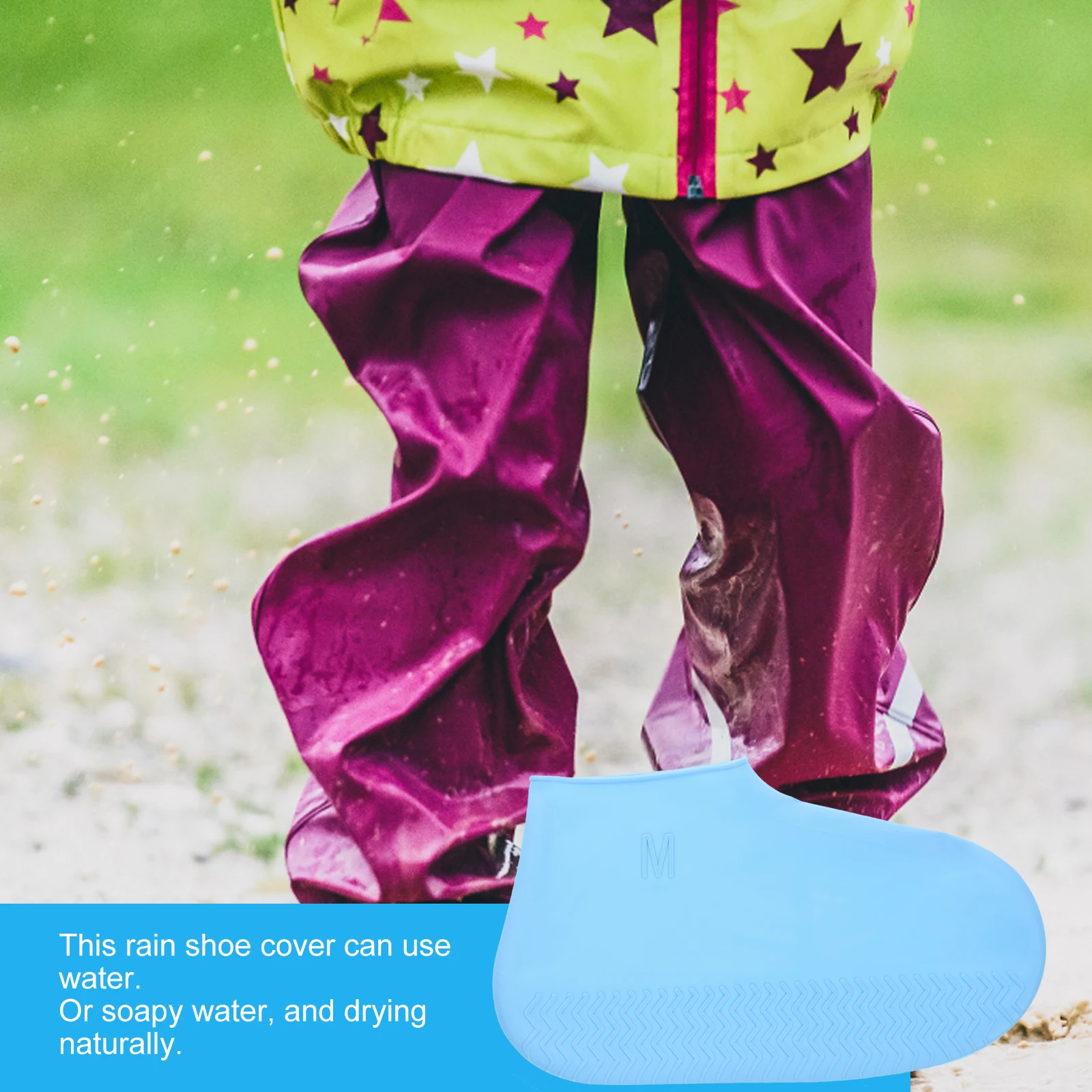 

Rain Shoe Covers Rainproof Reusable Indoor Non Slip Silicone Pvc Safety Men and Women
