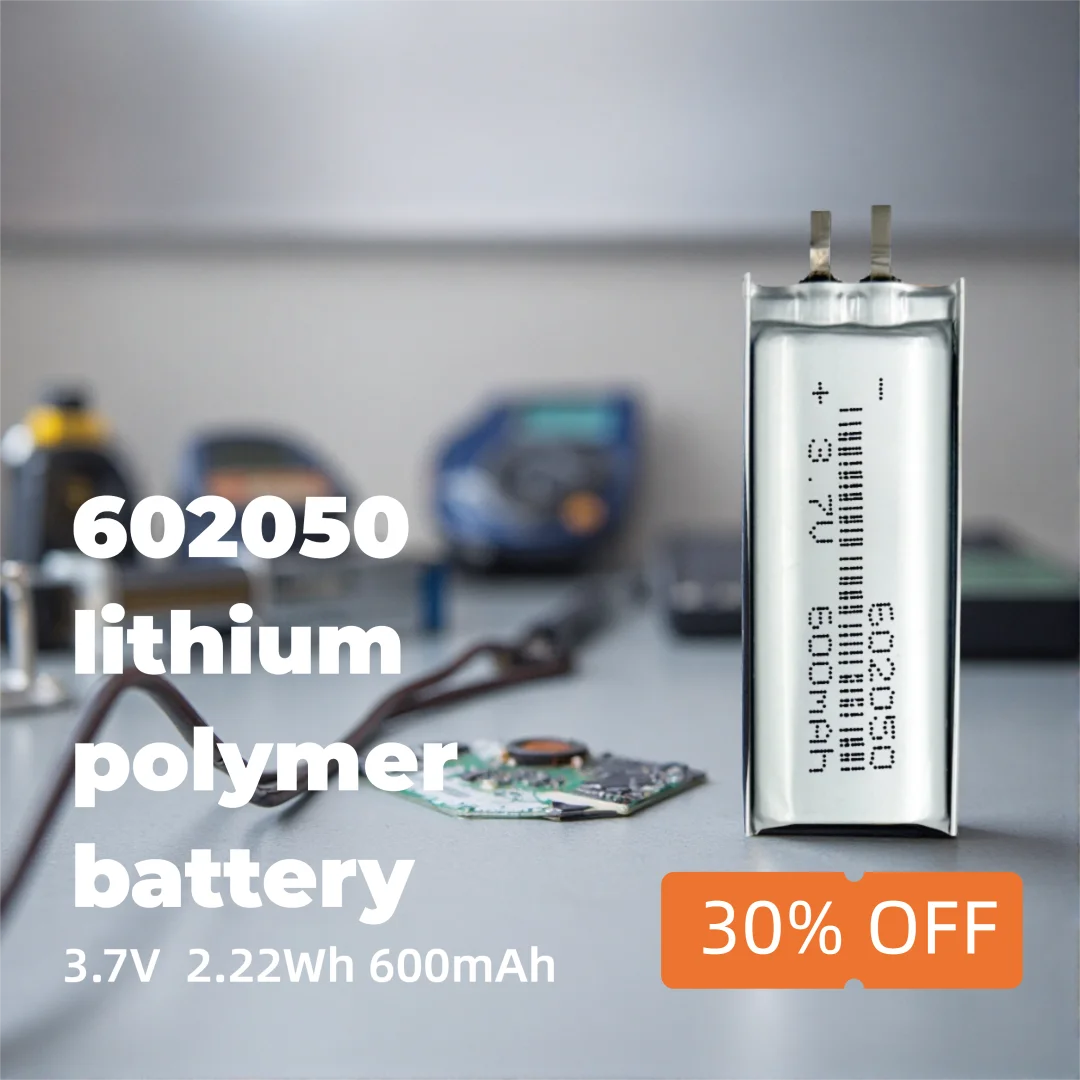 602050 Li-ion Battery 600mAh 3.7V Rechargeable Cell for Mini Electronics, LED Lights, DIY Tools, Wearable Devices