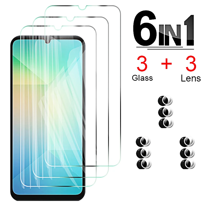 Protective Glass for Samsung Galaxy A06 Screen Protectors Tempered Camera Soft Lens Cover Film for Samsung A16 4G 5G A 06 16