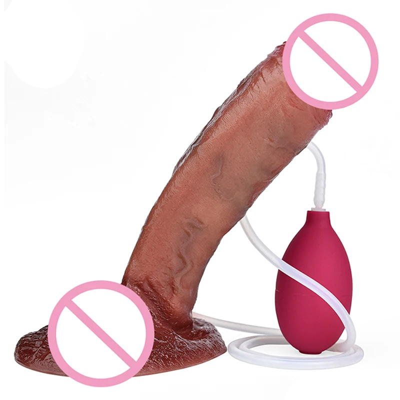 21.7*5.1cm Big Head Giant Glans Penis Squirt Dildo Dark Nude Spray Dick Women Masturbator Sex Toys for Pussy Anal Penetration