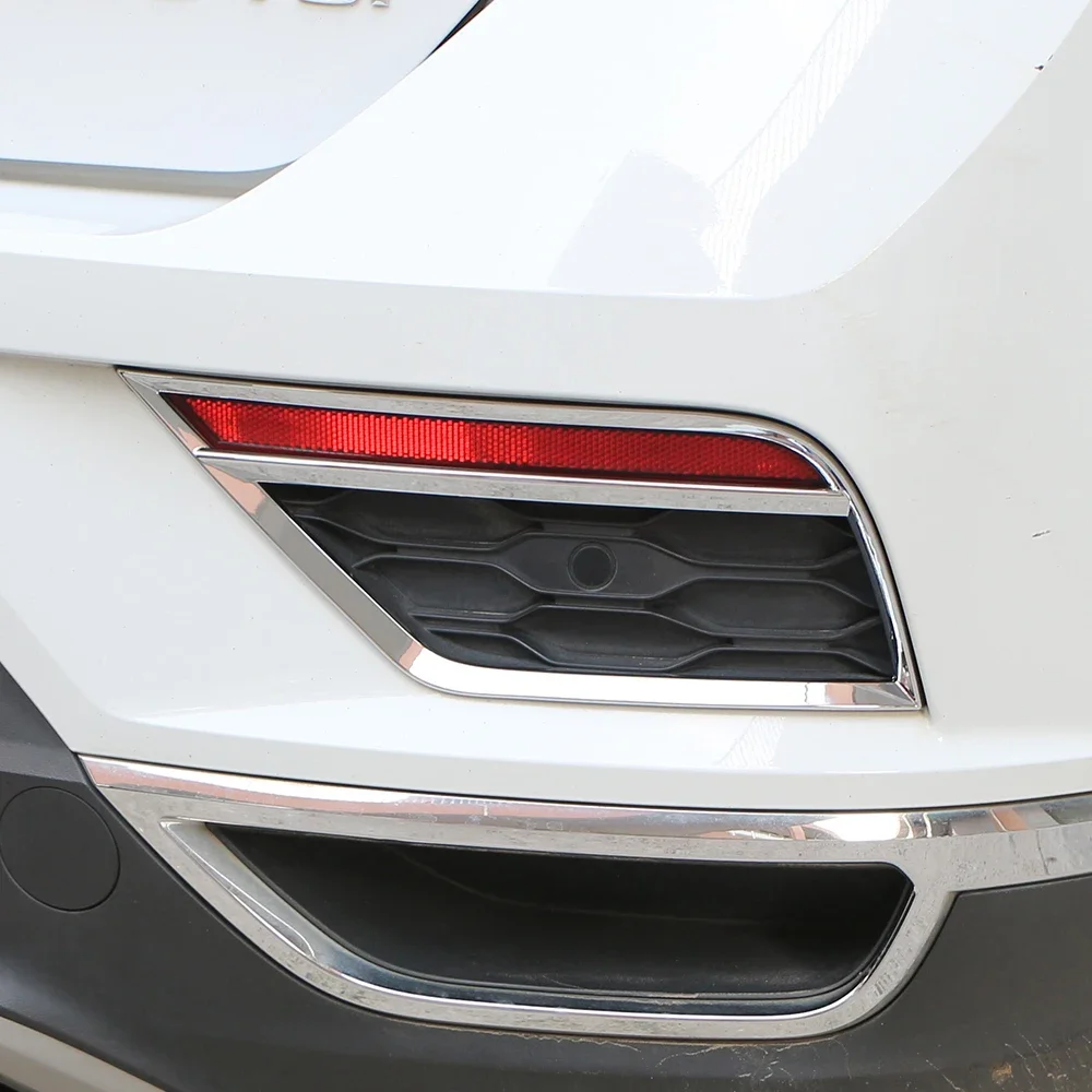 ABS Chrome for VW T-Roc TROC 2017 2018 2019 2020 Car Front/Rear Fog Light Lamp Cover Trim Strips Decoration Cover
