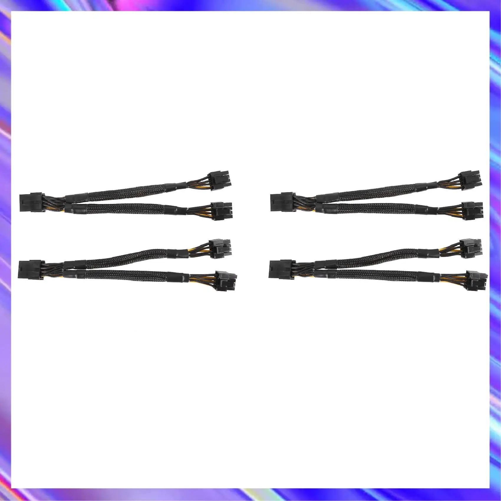 

A24U 4PCS GPU Pcie 8 Pin Female To Dual 2X 8 Pin (6+2) Male PCI Express Power Adapter Braided Y-Splitter Cable,20Cm