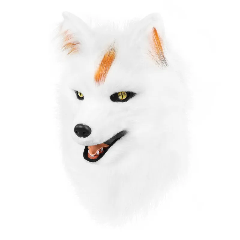 Masque en fourrure de loup Animal, accessoires de Costume de Cosplay, masques Therian à tête complète, accessoires de déguisement de fête Anime, cadeau d'halloween