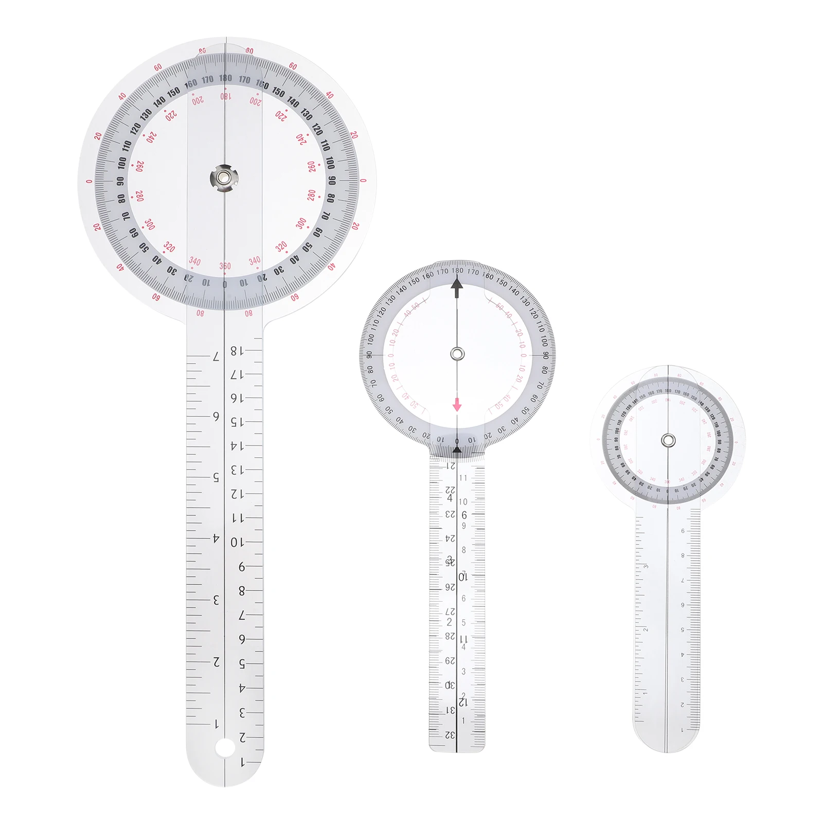 

3pcs Angle Protractor Goniometer Ruler Set Centimeter Measuring Tool Portable Precision Medical Multi Function Geometric
