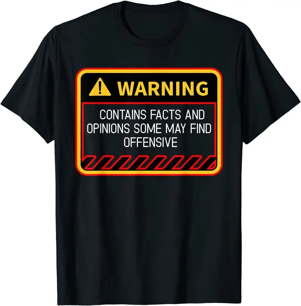 Warning Contains Facts May Find Offensive Humor T-Shirt Anime Graphic T-shirts For Men Clothing Women Short Sleeve Tees