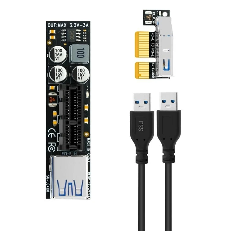SZSU PCIE Extension Cable Hoge snelheid USB3.0 PCIe3.0 Extension Cable 8GBPS PCIEXPRESS 1X RISERS CARD