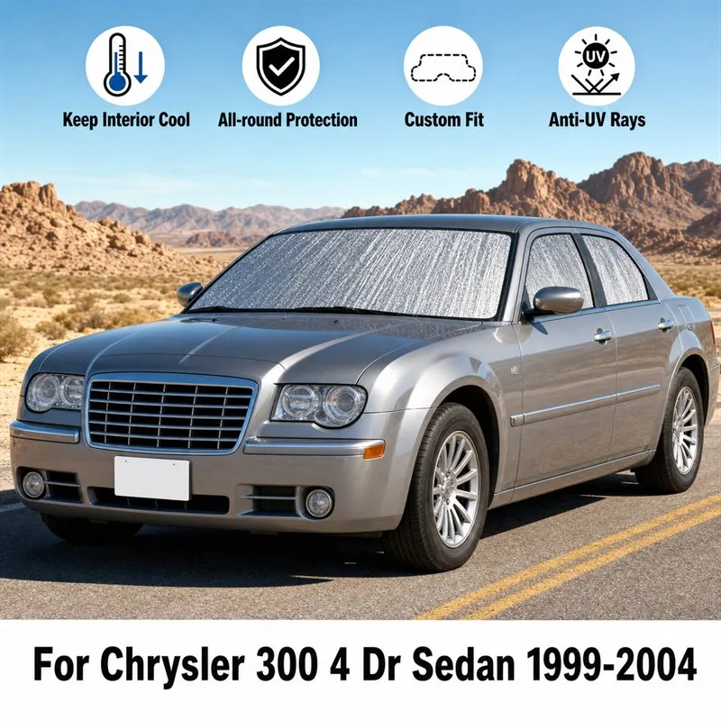 For Chrysler 300 4 Dr Sedan 1999-2004 Full Set Car Window Sunshades UV Block Privacy Heat Insulated Foldable Car Curtain
