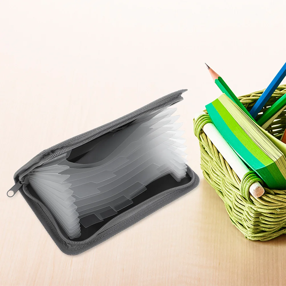 

A6 Mini Accordion File Folder Zipper Multi-Layer Document Organizer Receipt Coupon Bills Storage Bag Receipt Organizer