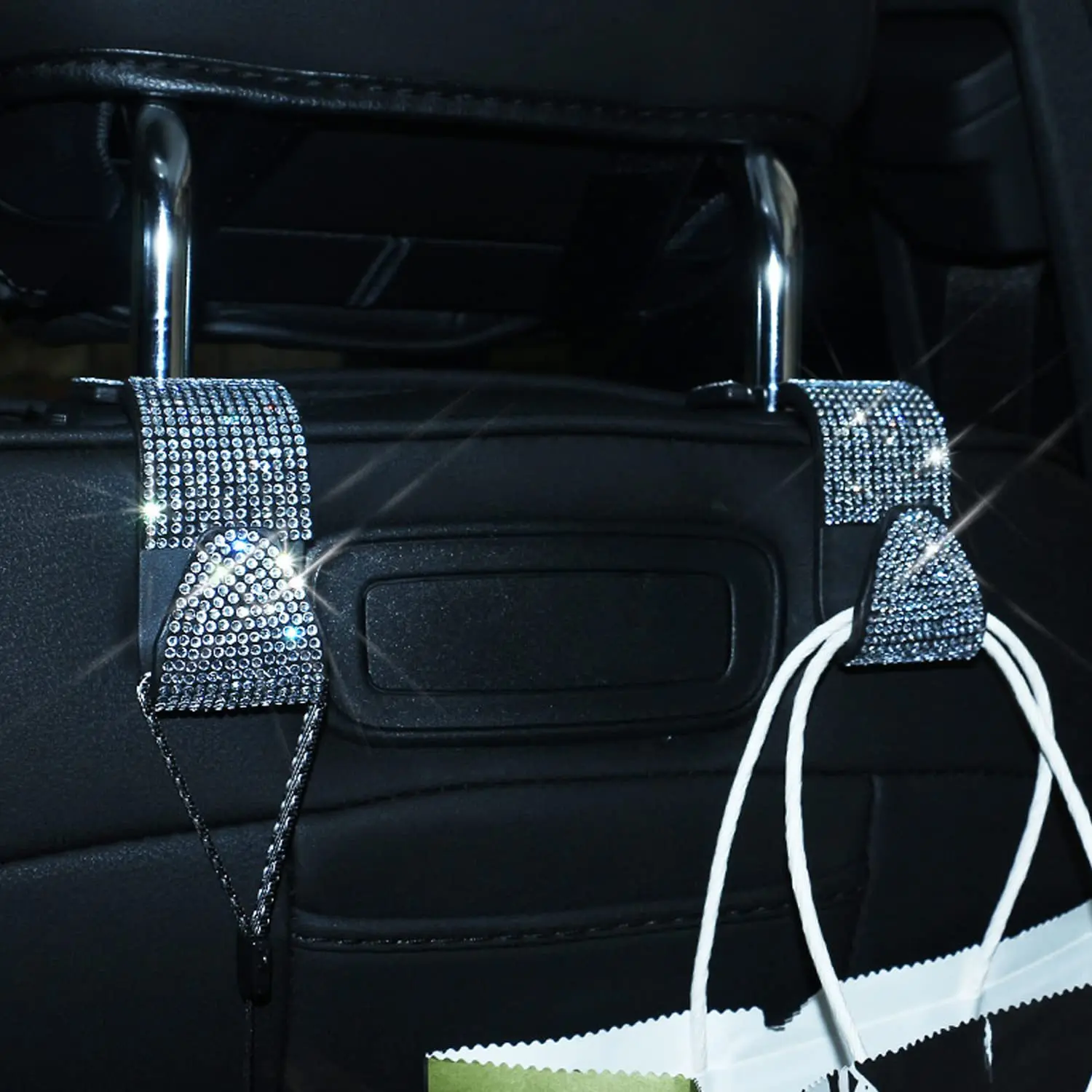 

Rhinestone Car Seat Back Hook Bling Diamond Hanger Auto Back Universal Headrest Mount Storage Holder Car Interior Accessories