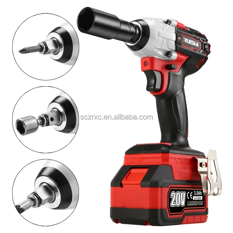 Multi-Function Cordless 20V Brushless Impact Screwdriver Chargeable Drill Lithium Battery Powered Wrench Tool