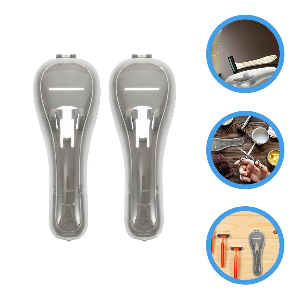 2 قطعة علبة الحلاقة حامل السفر المحمولة دليل الحلاقة صندوق تخزين مواد عالية الجودة معالجة دقيقة سطح أملس