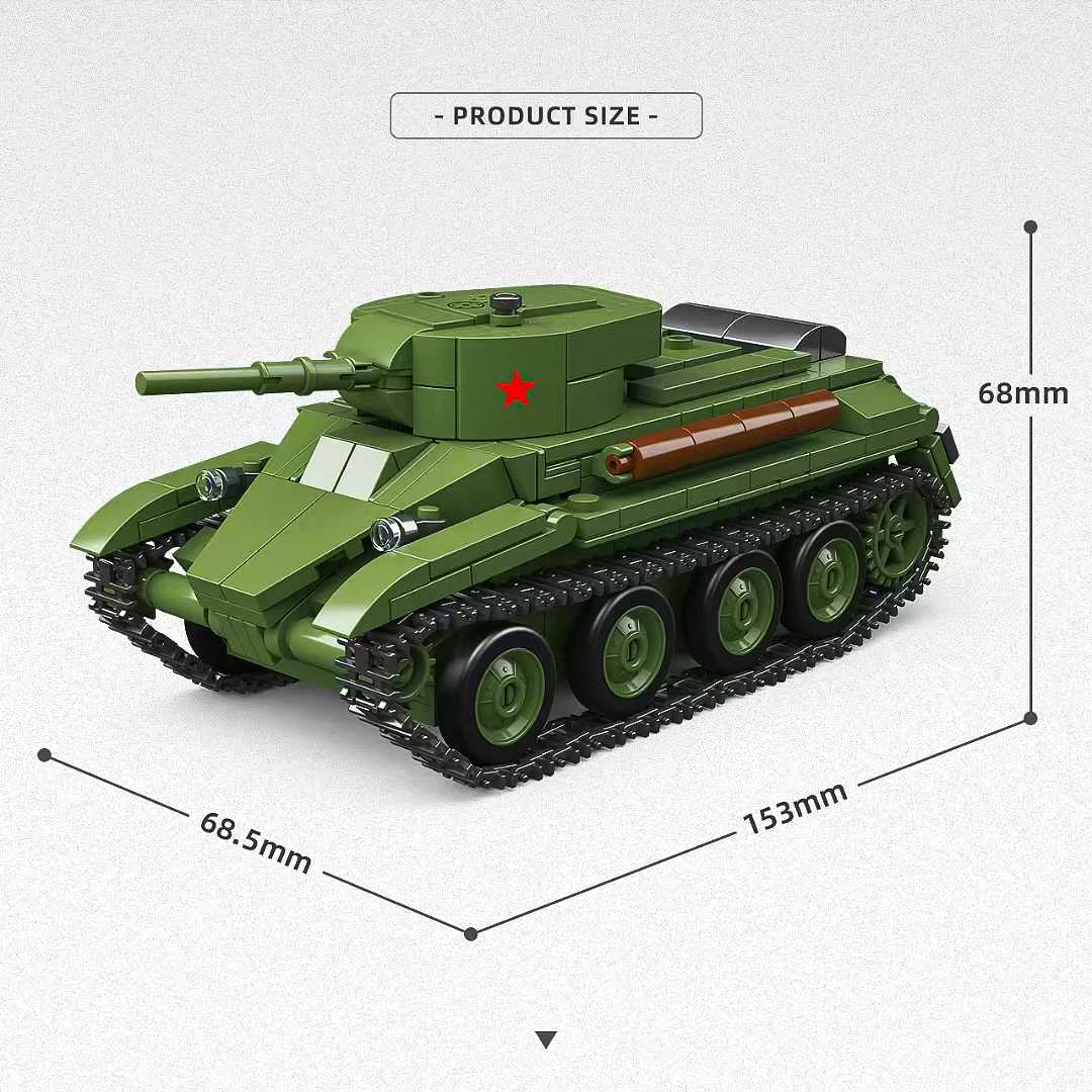 New 2026 Soviet Moscow Campaign BT-5 Light Fast Tank Assembly Model Building Blocks Toy Car 1:35 Scale