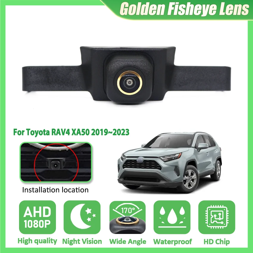 

Для Toyota RAV4 XA50 2019 2020 2021 2022 2023, передняя камера с логотипом, объектив «рыбий глаз», AHD 1080P, автомобильная парковочная камера, ночное видение
