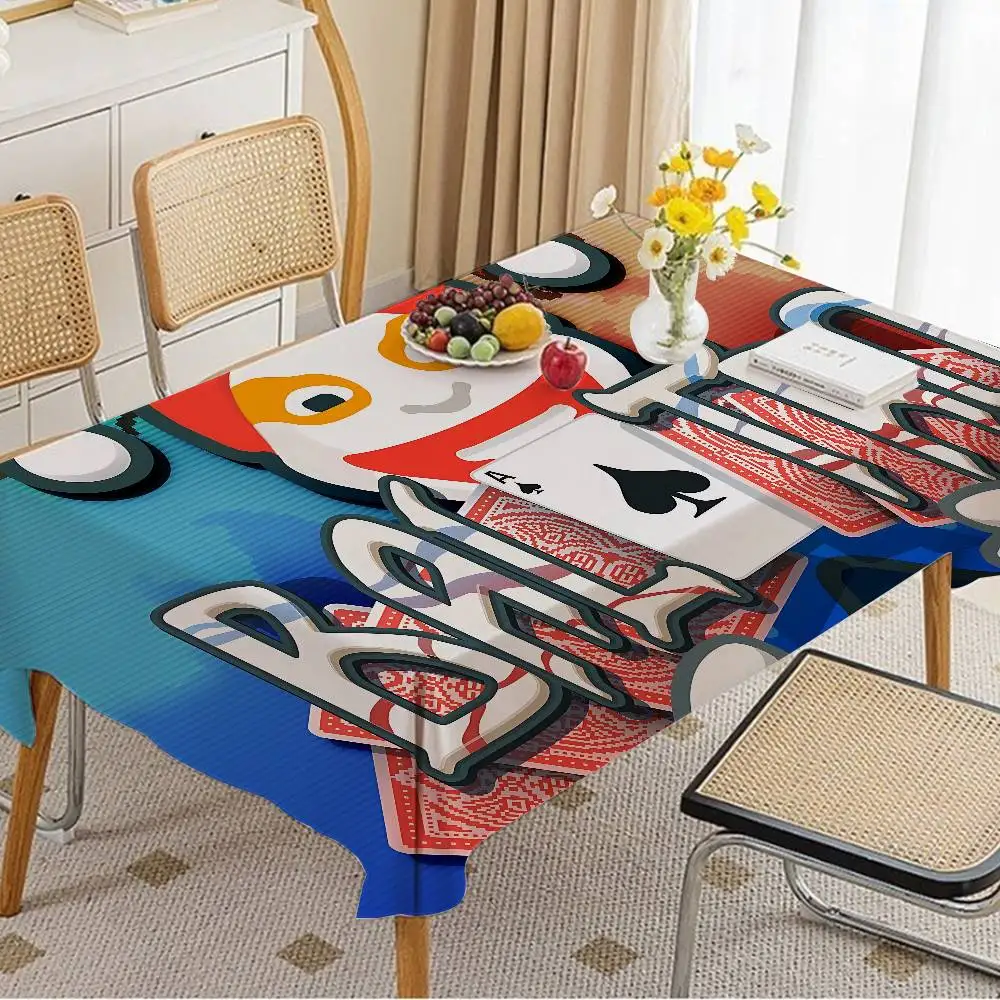 لعبة B-Balatro مفرش طاولة مستطيل ديكور للطاولات قابل لإعادة الاستخدام مقاوم للماء المطبخ طاولة طعام القماش عطلة الطرف الديكور #1