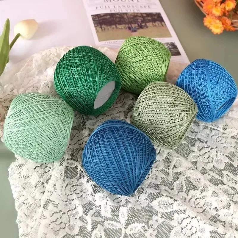 قطعة 40 جرام من غزل الدانتيل القطني للحياكة 6 #   خط كروشيه من غزل الحياكة من الدانتيل لفستان الشال أميجورومي قبعة حياكة شرائح