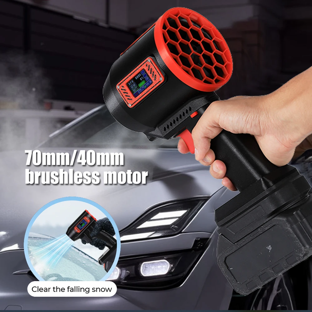 يده سيارة العنيفة منفاخ 70 مللي متر توربو جت مروحة الكهربائية إزالة الثلوج مجفف مع 2000 جرام ماكس التوجه شاشة عرض رقمية #1