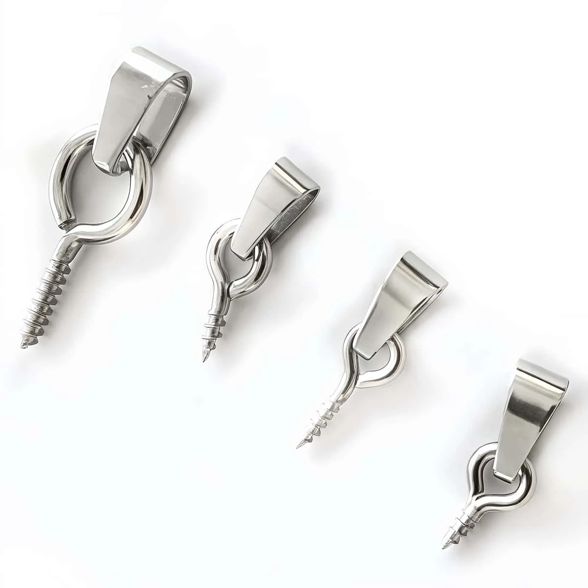 10-20 Stück Edelstahl-Schraubösen-Perlen mit Bohrung, Anhänger-Charms, Hängeverschlüsse, Verbindungsstücke für DIY-Schmuckherstellung – Detail 5
