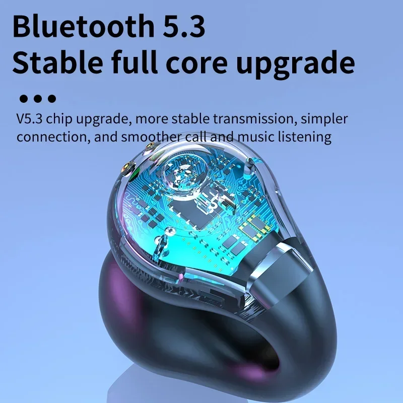 5.3 Rotating Spacecraft Transparent Headset Bluetooth Earphones ProT6 Wireless Earbuds Bilateral Stereo Headphones