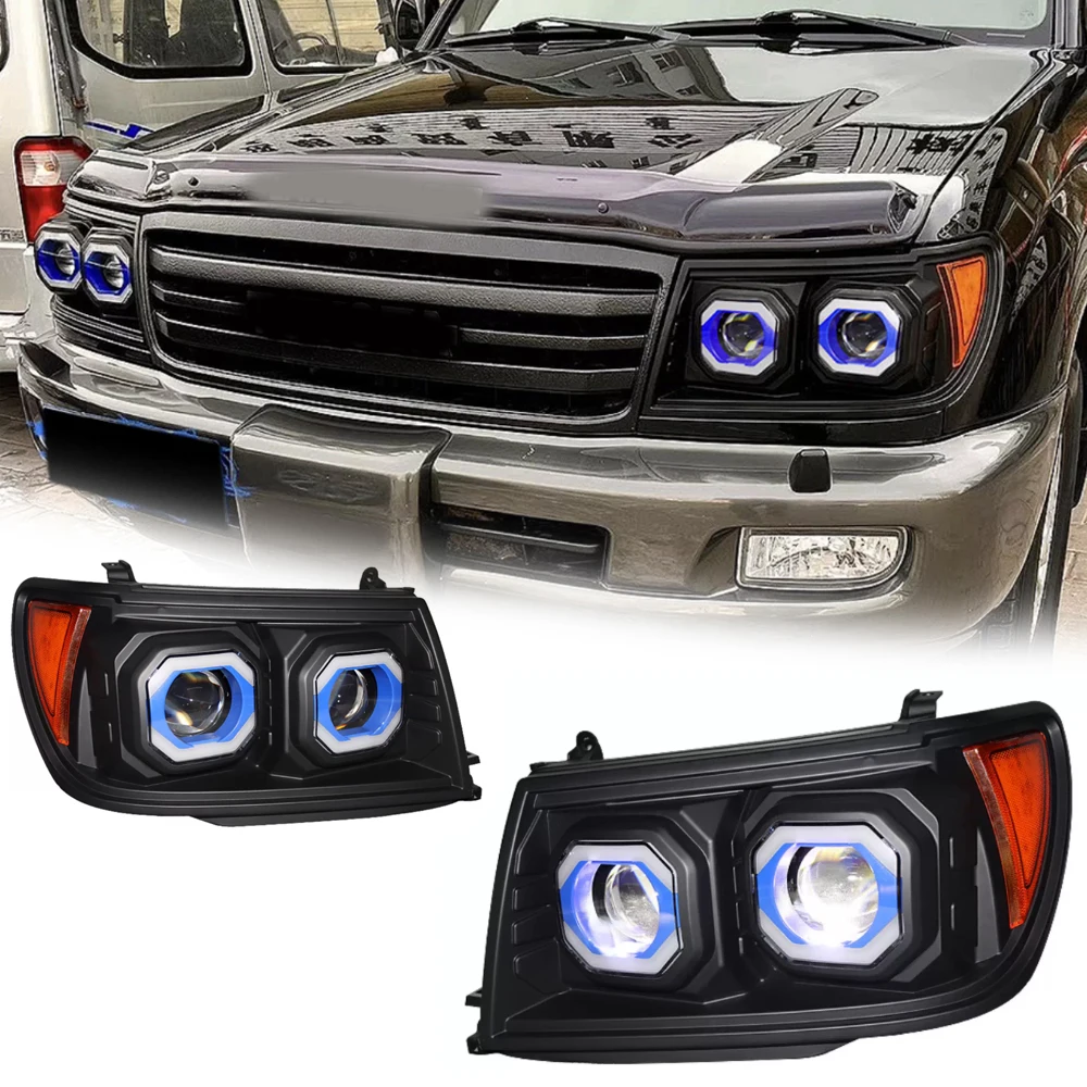 

Светодиодные фары для TOYOTA LAND CRUISER LC100 98-07, полностью светодиодные DRL, автомобильные фары в сборе, аксессуары для сигнала, модифицированная лампа