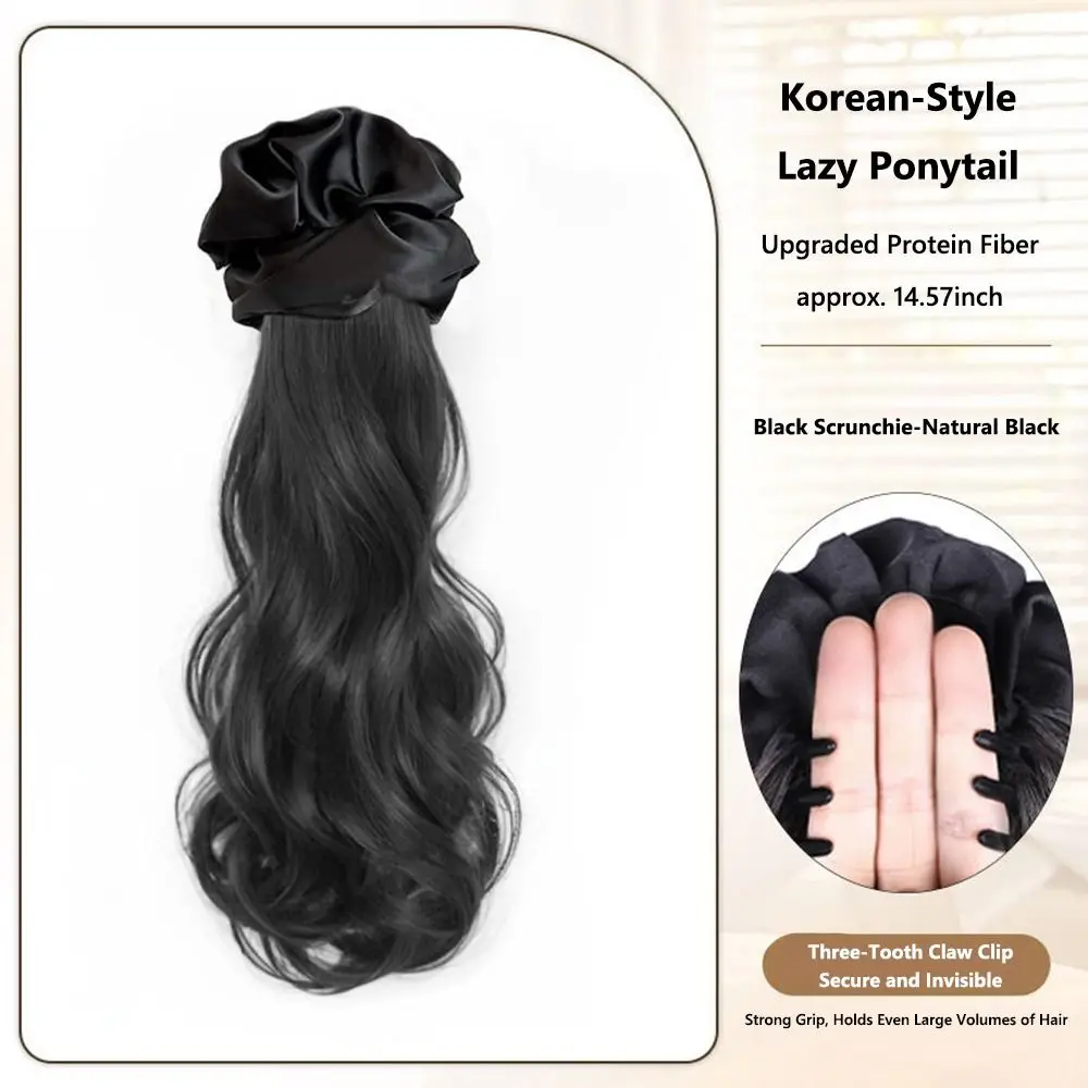 

Trendy Korean Style Braided Wig Hair Claw Clip Curly Lazy Layered Hair Scrunchie Natural Elastic Hair Tie for Women