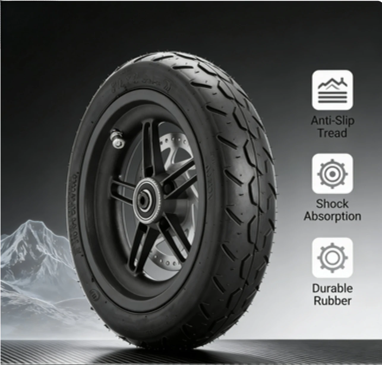 

8.5 Inch Wheel Hub Set for M365 Electric Scooter - Disc Brake Pad + Hub + Tire Replacement Kit