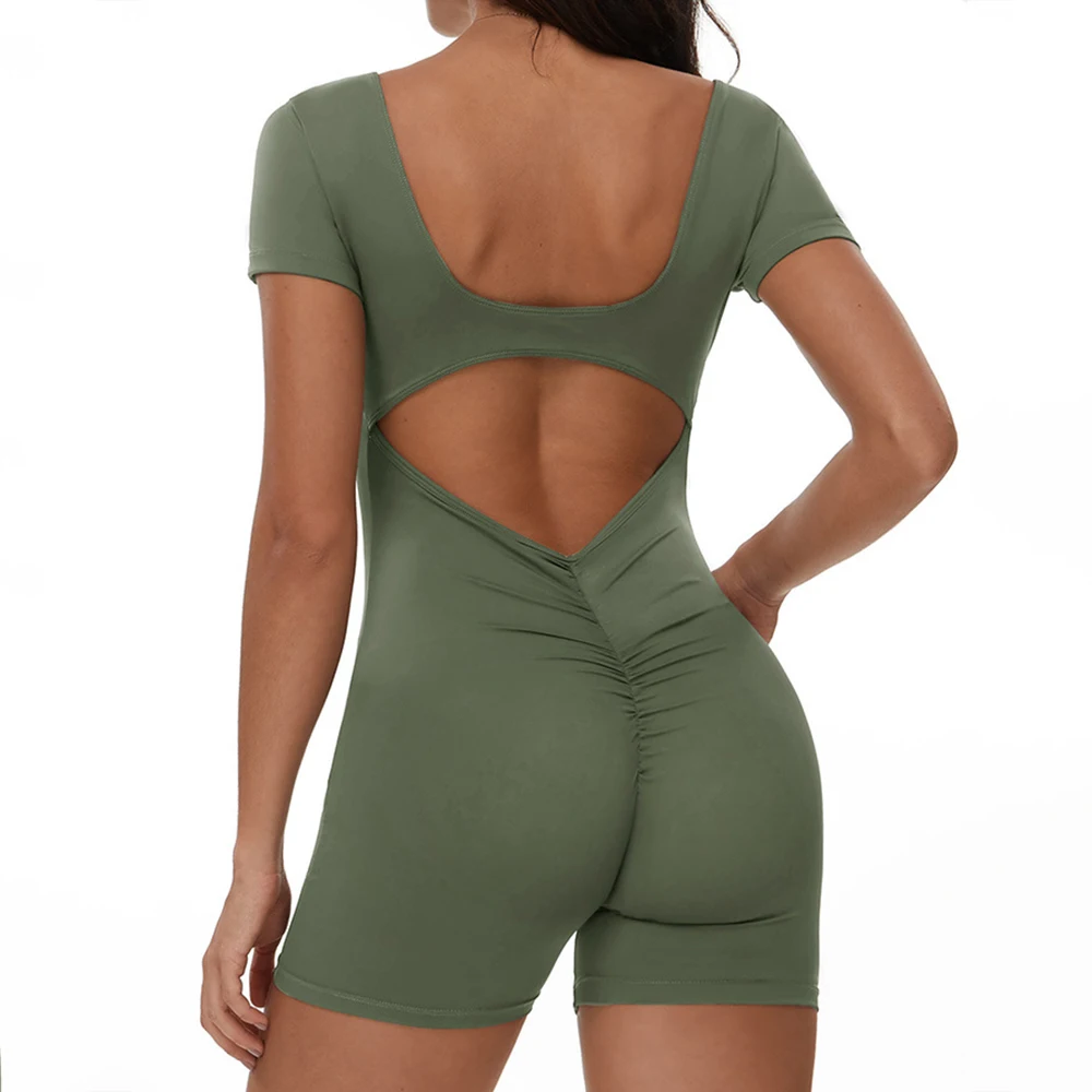 

Sexy Back V Rompers Yoga Jumpsuit Women Training Workout Bodysuits Gym Set Yoga Suit Sportswear Women Sports Fitness Jumpsuit