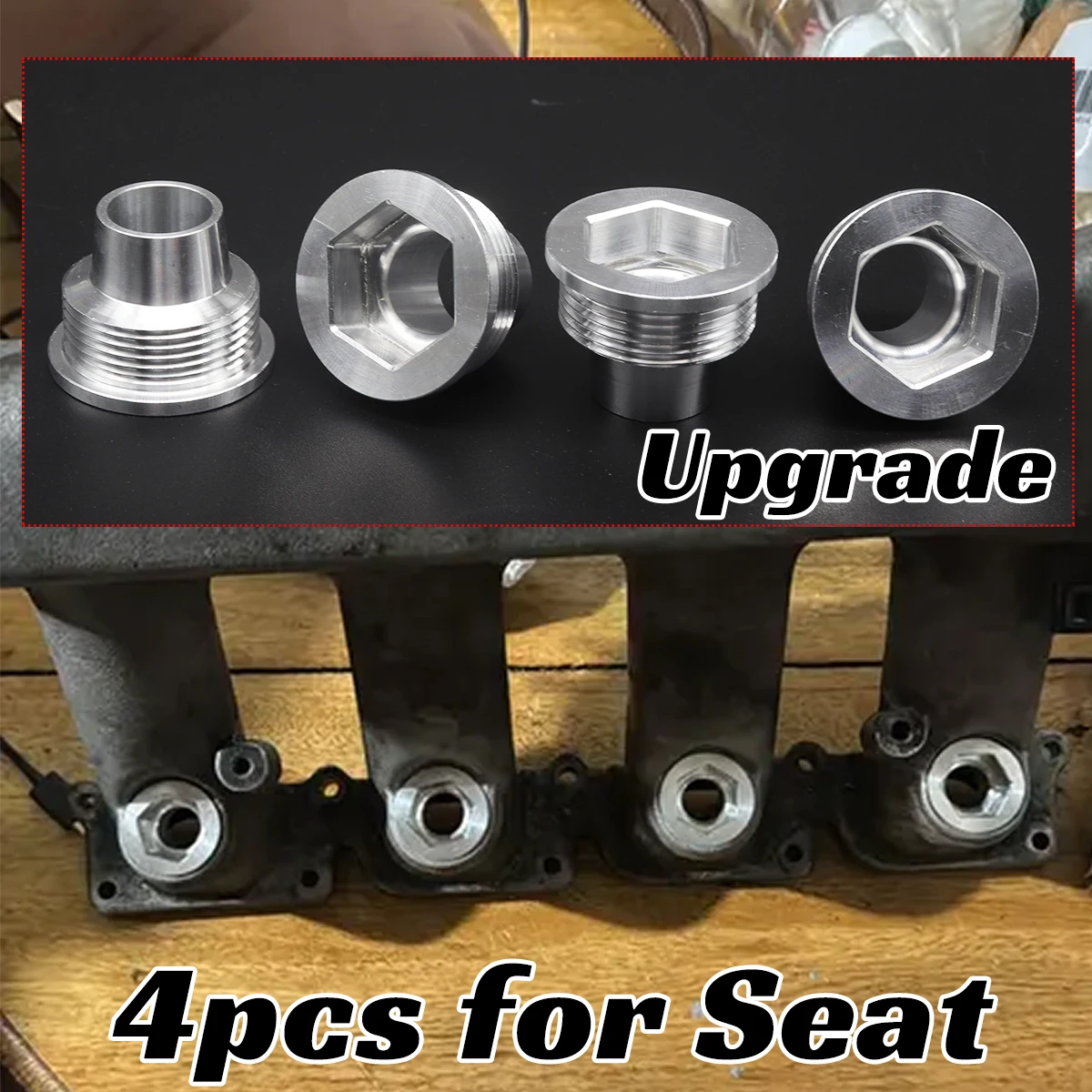 

4pc/set Upgrade Aluminum Fuel Injector Insert Cup Seat for Seat Leon 1M Toledo 1M 1.8T Car Spare Parts Engine Accessories Repair