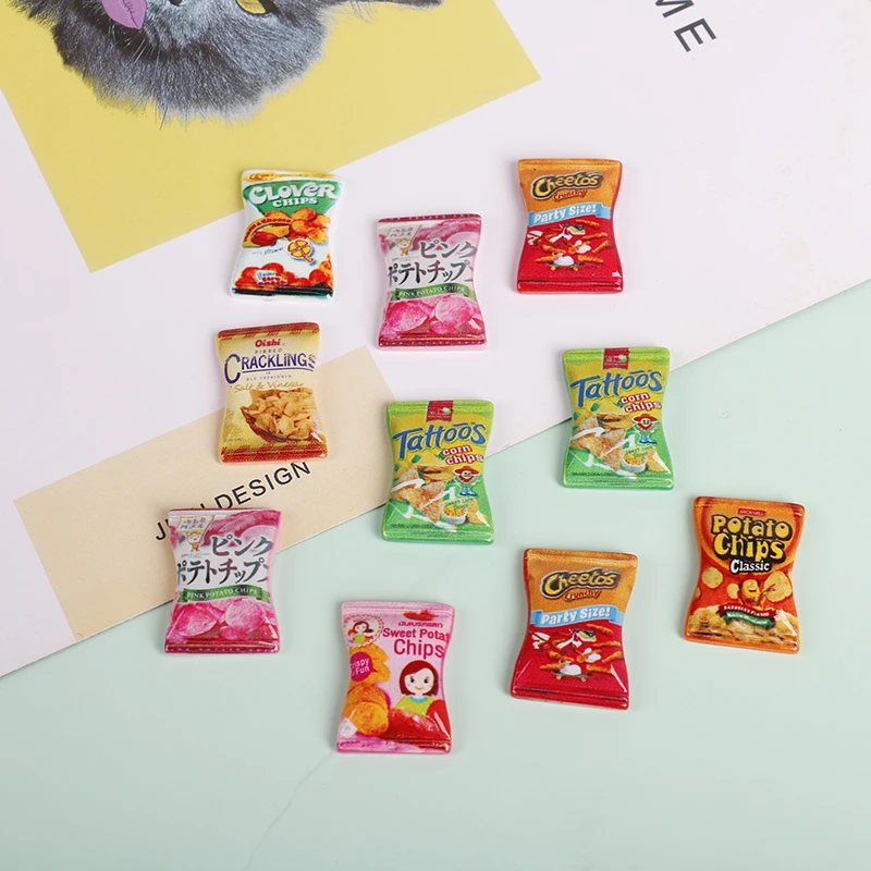 10 teile/satz Puppenhaus Miniatur Küche Lebensmittel Kartoffel Chips DIY Pretend Spielen Spielzeug