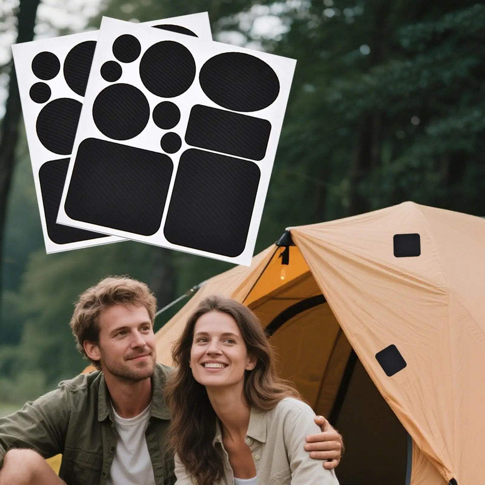 

6pcs Self Adhesive Down Jacket Repair Patches Waterproof Nylon Fabric for Puffer Coat Tent Sleeping Bag Clothing Garment Fix