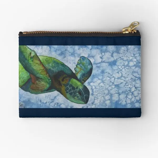 

The Seaturtle Zipper Pouches Pocket Underwear Pure Men Women Money Bag Socks Key Small Packaging Coin Storage Wallet Panties